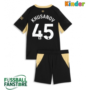 Manchester City Abdukodir Khusanov #45 Replik Auswärtstrikot Kinder 2026-27 Kurzarm (+ Kurze Hosen)